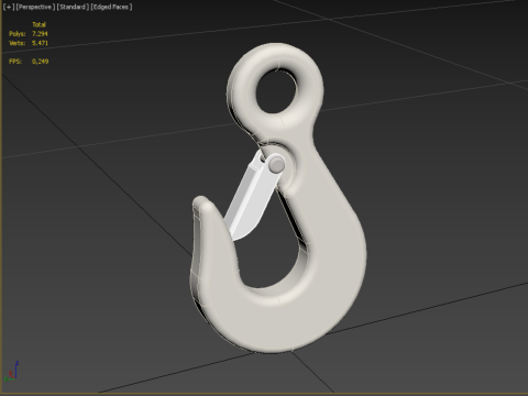 EYE HOOK FORGED SINGLE LIFTING CRANE TON HOOKS HOIST WINCH LATCH Modelo 3D
