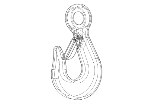 EYE HOOK FORGED SINGLE LIFTING CRANE TON HOOKS HOIST WINCH LATCH Modelo 3D