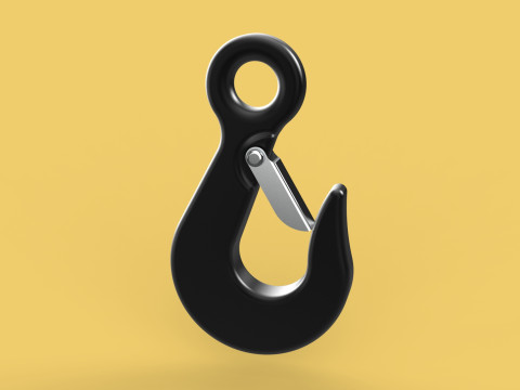 STANDARD EYE HOOK FORGED SINGLE LIFTING CRANE TON HOIST LATCH Modelo 3D
