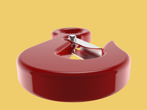 RED EYE HOOK FORGED SINGLE LIFTING CRANE TON HOIST WINCH LATCH Model 3D