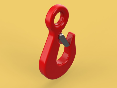 RED EYE HOOK FORGED SINGLE LIFTING CRANE TON HOIST WINCH LATCH Model 3D