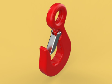 RED EYE HOOK FORGED SINGLE LIFTING CRANE TON HOIST WINCH LATCH Model 3D