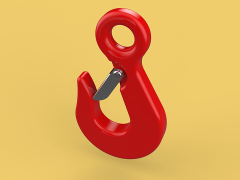 RED EYE HOOK FORGED SINGLE LIFTING CRANE TON HOIST WINCH LATCH Model 3D