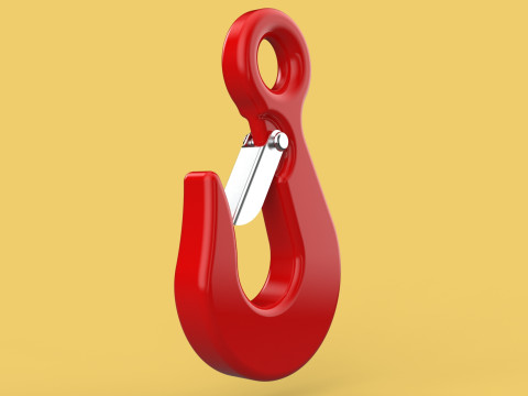 RED EYE HOOK FORGED SINGLE LIFTING CRANE TON HOIST WINCH LATCH Model 3D
