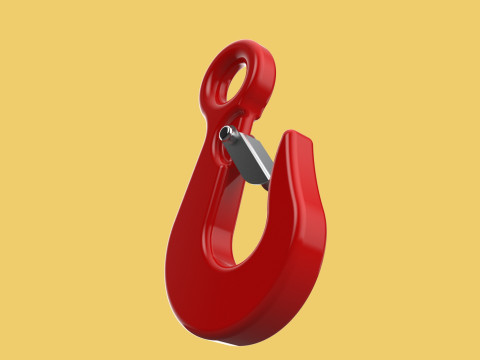 RED EYE HOOK FORGED SINGLE LIFTING CRANE TON HOIST WINCH LATCH Model 3D