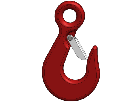 RED EYE HOOK FORGED SINGLE LIFTING CRANE TON HOIST WINCH LATCH Model 3D