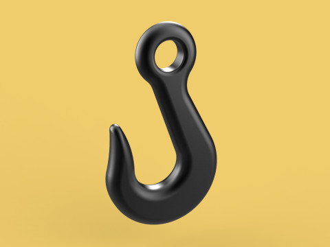 STANDARD EYE HOOK FORGED SINGLE LIFTING CRANE HOOKS HOIST TON Modelo 3D