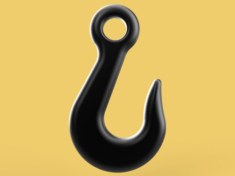 STANDARD EYE HOOK FORGED SINGLE LIFTING CRANE HOOKS HOIST TON Modello 3D