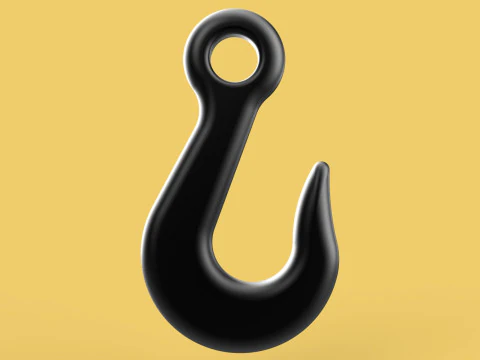 STANDARD EYE HOOK FORGED SINGLE LIFTING CRANE HOOKS HOIST TON 3D Model