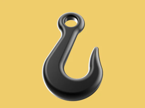 STANDARD EYE HOOK FORGED SINGLE LIFTING CRANE HOOKS HOIST TON 3D Model