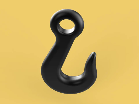 STANDARD EYE HOOK FORGED SINGLE LIFTING CRANE HOOKS HOIST TON 3D Model