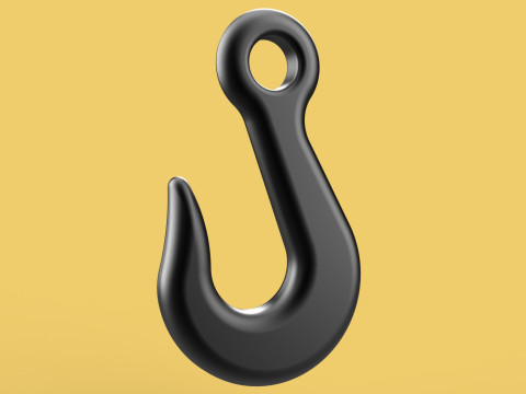 STANDARD EYE HOOK FORGED SINGLE LIFTING CRANE HOOKS HOIST TON Modello 3D
