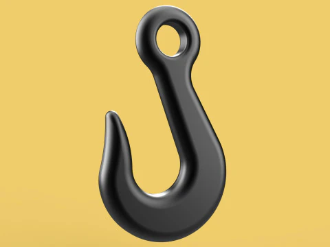 STANDARD EYE HOOK FORGED SINGLE LIFTING CRANE HOOKS HOIST TON 3D Model