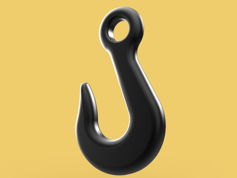 STANDARD EYE HOOK FORGED SINGLE LIFTING CRANE HOOKS HOIST TON Modello 3D