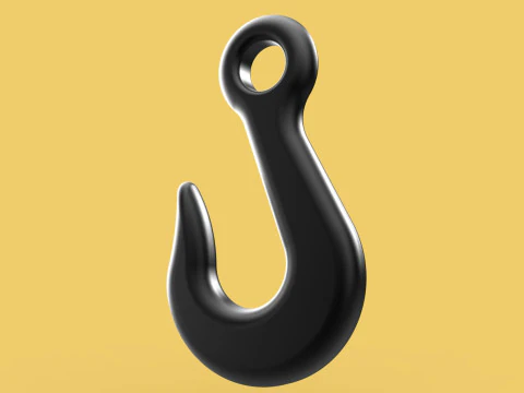 STANDARD EYE HOOK FORGED SINGLE LIFTING CRANE HOOKS HOIST TON 3D Model