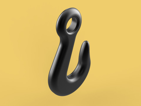 STANDARD EYE HOOK FORGED SINGLE LIFTING CRANE HOOKS HOIST TON Modello 3D