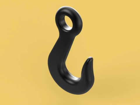 STANDARD EYE HOOK FORGED SINGLE LIFTING CRANE HOOKS HOIST TON 3D Model