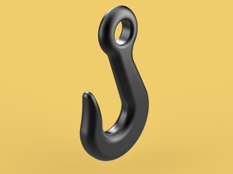 STANDARD EYE HOOK FORGED SINGLE LIFTING CRANE HOOKS HOIST TON Modello 3D