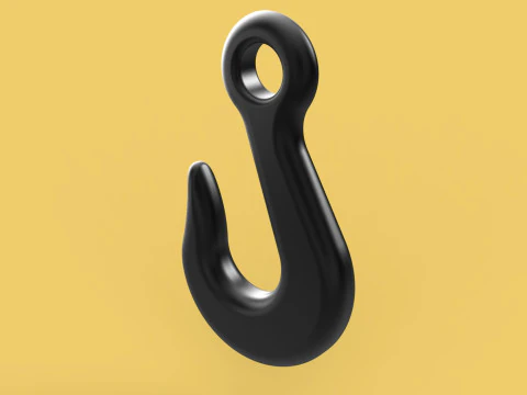 STANDARD EYE HOOK FORGED SINGLE LIFTING CRANE HOOKS HOIST TON 3D Model