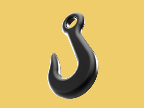 STANDARD EYE HOOK FORGED SINGLE LIFTING CRANE HOOKS HOIST TON 3D Model