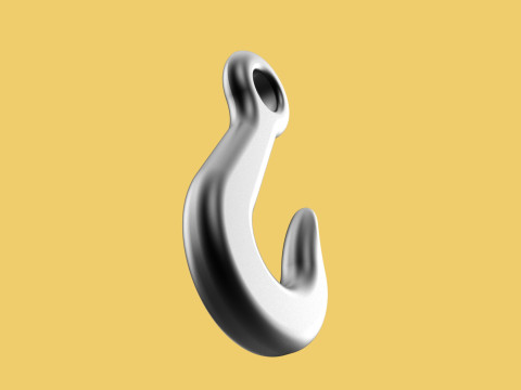 STANDARD EYE HOOK FORGED SINGLE LIFTING CRANE HOOKS HOIST TON Modello 3D