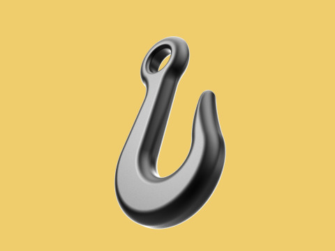 STANDARD EYE HOOK FORGED SINGLE LIFTING CRANE HOOKS HOIST TON Modello 3D