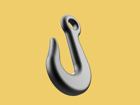 STANDARD EYE HOOK FORGED SINGLE LIFTING CRANE HOOKS HOIST TON 3D Model