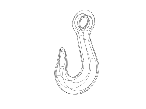 STANDARD EYE HOOK FORGED SINGLE LIFTING CRANE HOOKS HOIST TON Modello 3D