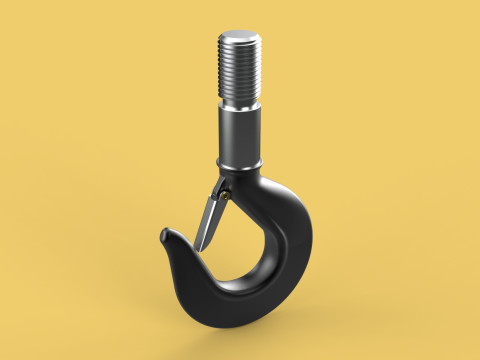 STANDARD HOOK FORGED SINGLE LIFTING CRANE HOOKS HOIST LATCH TON Modelo 3D