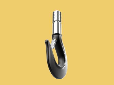 STANDARD HOOK FORGED SINGLE LIFTING CRANE HOOKS HOIST LATCH TON Modelo 3D