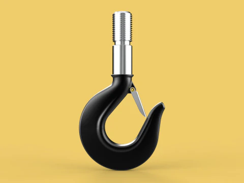 STANDARD HOOK FORGED SINGLE LIFTING CRANE HOOKS HOIST LATCH TON 3D Model