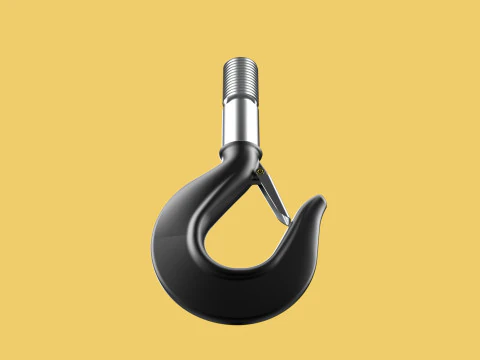 STANDARD HOOK FORGED SINGLE LIFTING CRANE HOOKS HOIST LATCH TON 3D Model