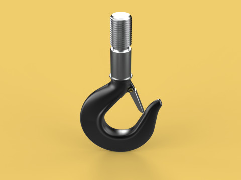 STANDARD HOOK FORGED SINGLE LIFTING CRANE HOOKS HOIST LATCH TON Modelo 3D