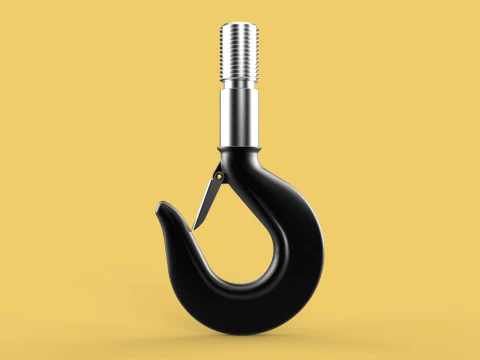 STANDARD HOOK FORGED SINGLE LIFTING CRANE HOOKS HOIST LATCH TON 3D Model