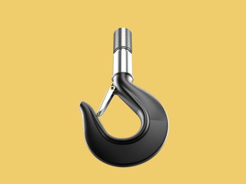 STANDARD HOOK FORGED SINGLE LIFTING CRANE HOOKS HOIST LATCH TON Modelo 3D