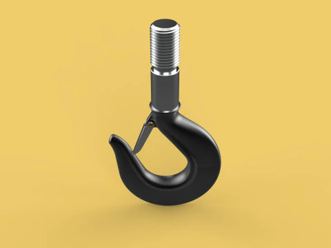 STANDARD HOOK FORGED SINGLE LIFTING CRANE HOOKS HOIST LATCH TON 3D Model