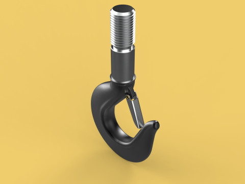 STANDARD HOOK FORGED SINGLE LIFTING CRANE HOOKS HOIST LATCH TON Modelo 3D
