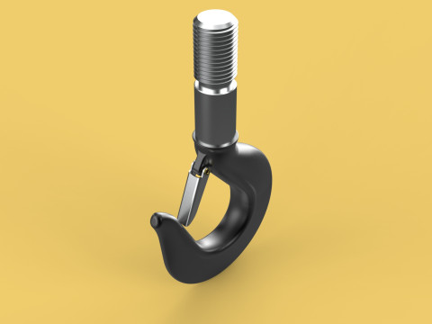 STANDARD HOOK FORGED SINGLE LIFTING CRANE HOOKS HOIST LATCH TON Modelo 3D