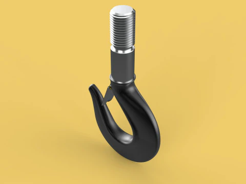 STANDARD HOOK FORGED SINGLE LIFTING CRANE HOOKS HOIST LATCH TON 3D Model