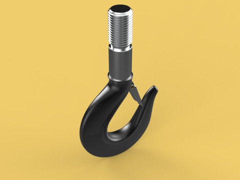 STANDARD HOOK FORGED SINGLE LIFTING CRANE HOOKS HOIST LATCH TON Modelo 3D