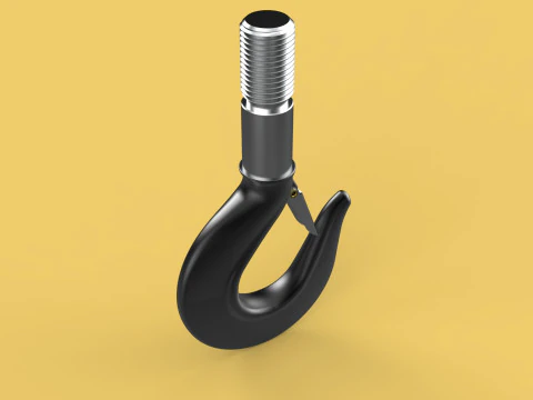 STANDARD HOOK FORGED SINGLE LIFTING CRANE HOOKS HOIST LATCH TON 3D Model