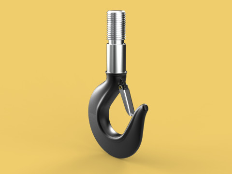 STANDARD HOOK FORGED SINGLE LIFTING CRANE HOOKS HOIST LATCH TON Modelo 3D