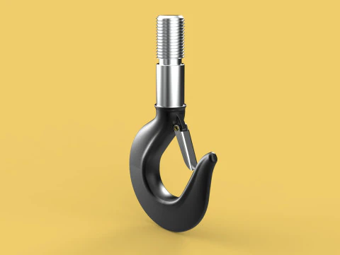 STANDARD HOOK FORGED SINGLE LIFTING CRANE HOOKS HOIST LATCH TON 3D Model