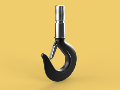 STANDARD HOOK FORGED SINGLE LIFTING CRANE HOOKS HOIST LATCH TON Modelo 3D
