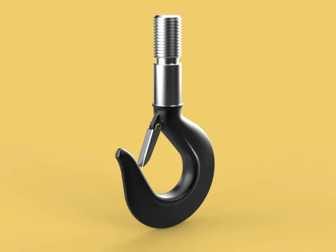 STANDARD HOOK FORGED SINGLE LIFTING CRANE HOOKS HOIST LATCH TON 3D Model