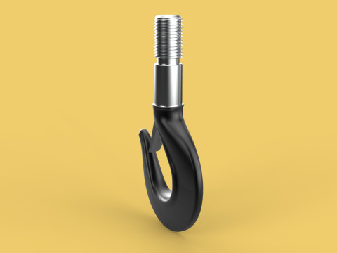 STANDARD HOOK FORGED SINGLE LIFTING CRANE HOOKS HOIST LATCH TON Modelo 3D