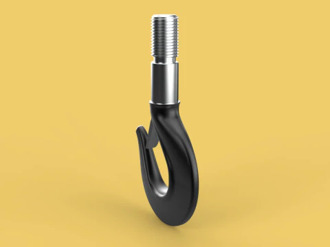 STANDARD HOOK FORGED SINGLE LIFTING CRANE HOOKS HOIST LATCH TON 3D Model