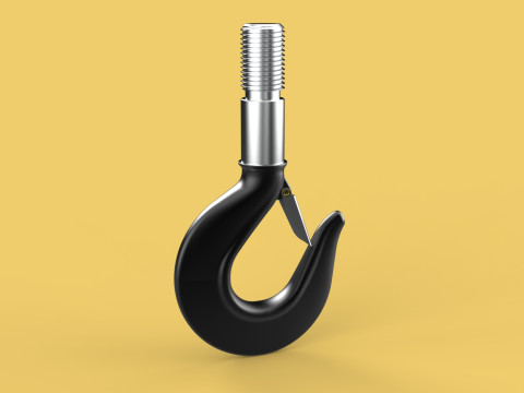 STANDARD HOOK FORGED SINGLE LIFTING CRANE HOOKS HOIST LATCH TON Modelo 3D