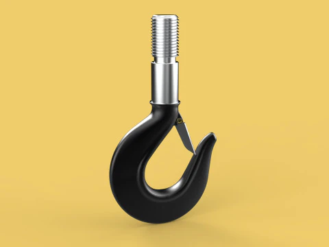 STANDARD HOOK FORGED SINGLE LIFTING CRANE HOOKS HOIST LATCH TON 3D Model