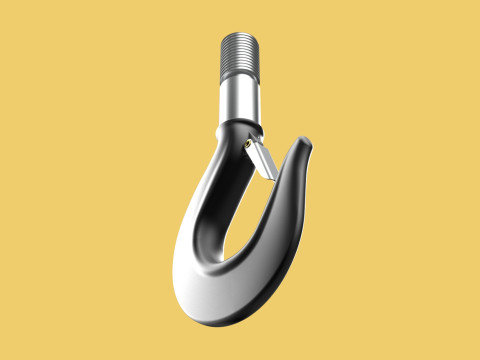 STANDARD HOOK FORGED SINGLE LIFTING CRANE HOOKS HOIST LATCH TON Modelo 3D